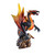 Fiery volcanic dragon statue with glowing wings perched on rocky base, fantasy decor masterpiece