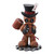 Gothic voodoo doll figurine with mallet and top hat, creepy cute horror decor statue
