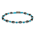 Turquoise Magnetic Anklet with turquoise gemstone beads, hematite beads, silver spacers, and a magnetic clasp.