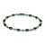A stylish bracelet featuring dark hematite and green jade beads with a convenient magnetic clasp