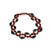 An eye-catching, multi-strand magnetic bracelet featuring alternating small red seed beads and larger, black obsidian nugget-style stone links, completed with a sleek silver magnetic clasp.
