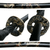 Black lacquered katana with a colorful dragon print scabbard, black cord-wrapped handle, and intricate zinc alloy dragon tsuba.