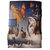 Back view of the handcrafted Melting Clocks leather journal showcasing detailed surrealist artwork and sturdy leather binding.
