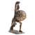 Cold-cast bronze sculpture of Achilles in armor, holding a decorated round shield and spear while standing on a textured base.