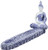 Blue and white porcelain style Buddha incense burner with a detailed ceramic ash catcher tray featuring intricate floral patterns and a seated Buddha figure.