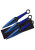 Blue Blade Throwing Knives Set of 3 with blue stainless steel blades, blue cord-wrapped handles, and black nylon sheath.