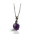 Rough amethyst necklace with a purple crystal pendant on a polished silver chain.