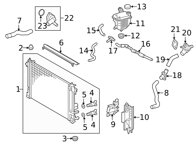 Water Inlet Sub-Assembly, With Thermostat - Toyota (16031-37010)