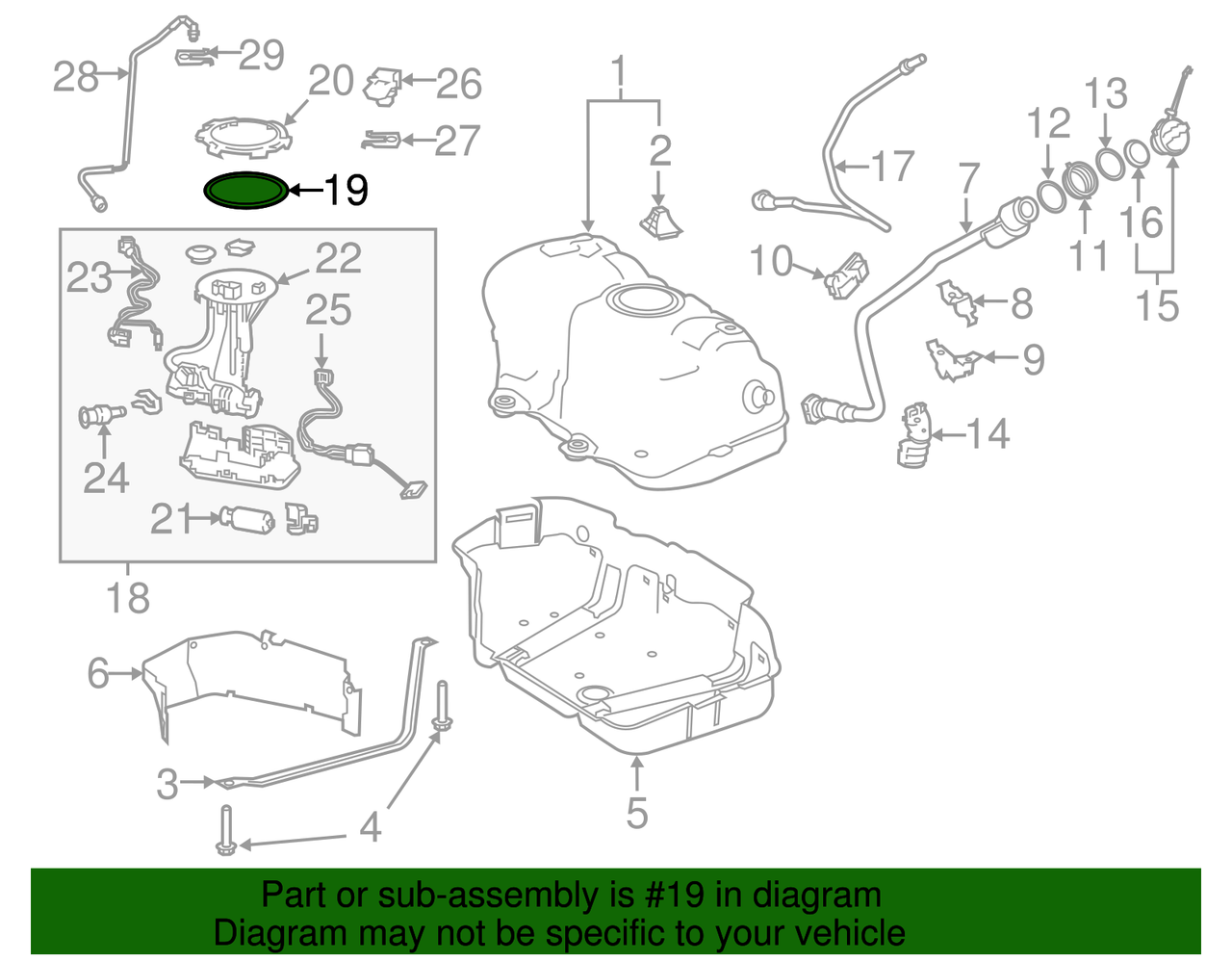 Toyota Prius / Lexus CT200h Fuel Pump Assembly Gasket - Toyota (77169-06060)