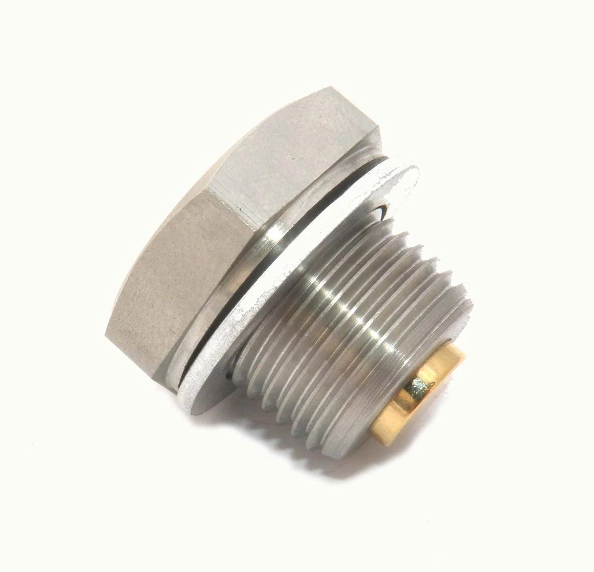 Toyota Prius / Lexus CT200h Stainless Steel Magnetic Drain Plug. Pulls metal particles from your oil. 1" Hex Head M18 x 1.50 Threads, 12.5mm Thread Length, 25.4mm