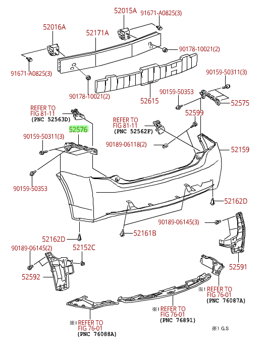 2010-2015 Toyota Prius Rear Retainer Bumper Bracket Right & Left Side