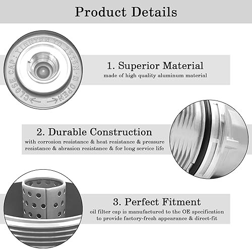 Oil Filter Cap Assembly [Aluminum] for 2010-2015 Toyota Prius / Prius v / Lexus CT200h