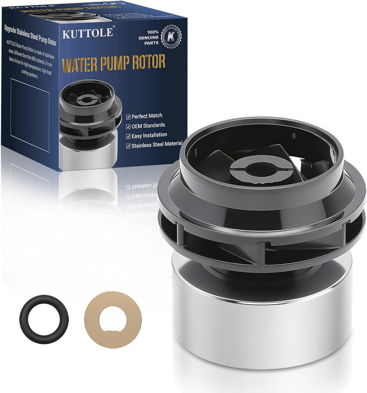 Upgrade Stainless Steel Electric Water Pump Rotor Compatible for Toyota Prius 2010 -2022 / Lexus CT200h  2010-2016