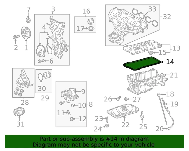 Engine Valve Cover Gasket - Toyota (11213-37041)