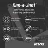 Discover KYB Luxury Gas-a-Just shocks for your 2019-2021 Lexus ES300h/ES350. Elevate your vehicle's performance and comfort with this premium upgrade.
