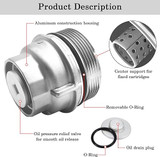 Oil Filter Cap Assembly [Aluminum] for 2010-2015 Toyota Prius / Prius v / Lexus CT200h