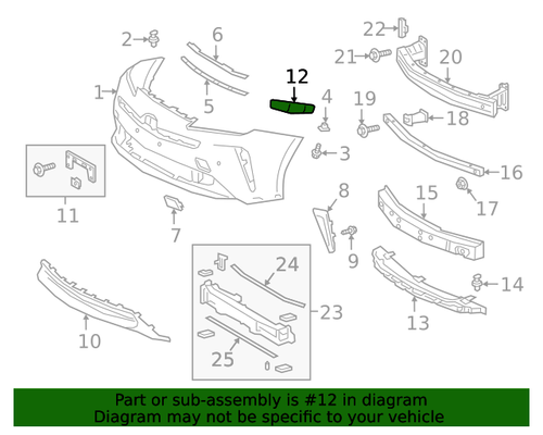 Front Bumper Side Retainer (Right) for 2010-2015 Toyota Prius