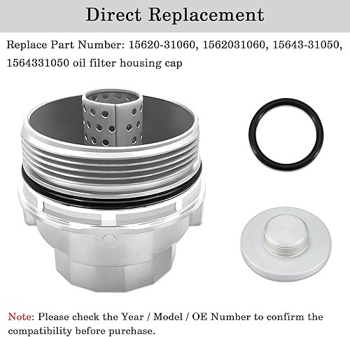 Oil Filter Cap Assembly [Aluminum] for 2010-2015 Toyota Prius / Prius v / Lexus CT200h