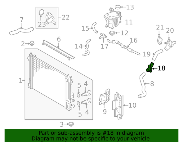 Genuine OEM Toyota - Radiator Coolant Hose Adapter for 2016-2022 Toyota Prius