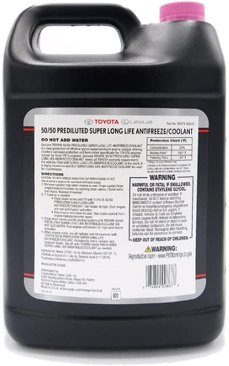 Toyota OEM 50/50 Anti Freeze Coolant (Pink)