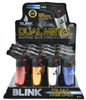 Blink Large Double Flame Torch Lighter Metallic Colors Display - 12pk  at The Cloud Supply