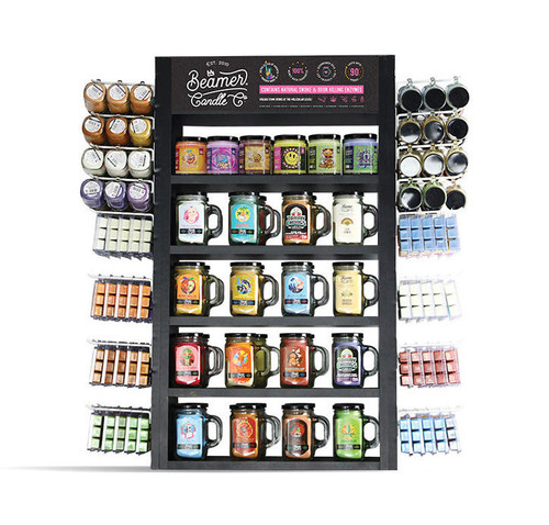 Beamer Candle Co. Beamer Candle Co - Full Medium Wooden Retail Display - Open Back - Black Color (Drop Ship Only)  at The Cloud Supply