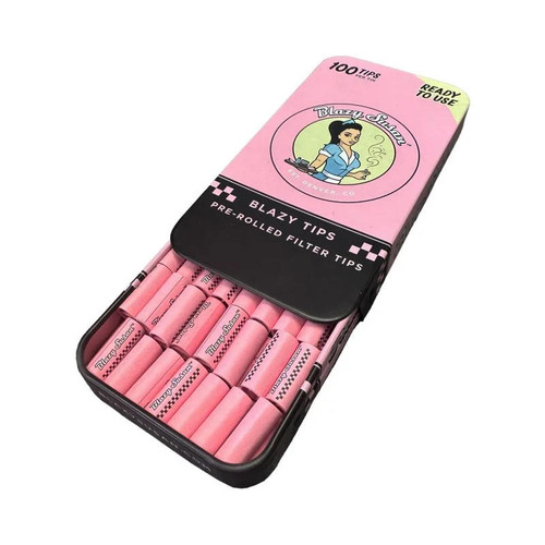  Blazy Susan Filter Tips Pink 100ct Tin - 12pk  at The Cloud Supply