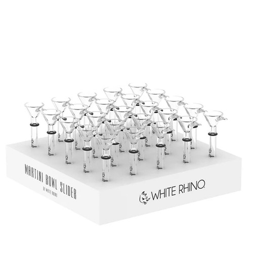  White Rhino Martini Bowl Slider Downstems 25ct Display  at The Cloud Supply