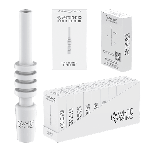 White Rhino Wholesale White Rhino 10mm Ceramic Nectar Replacement Tip 10ct Display  at The Cloud Supply