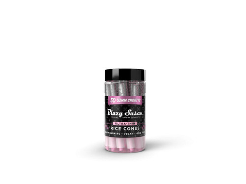  Blazy Susan Black Ultra Thin Rice Paper Cones 53mm(Shorty)  - 50ct Jar  at The Cloud Supply