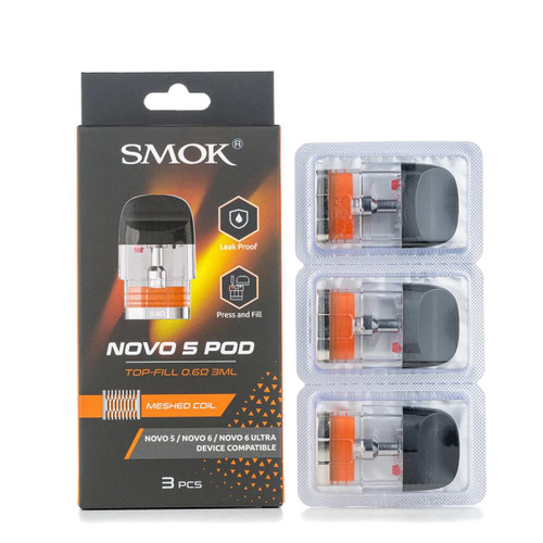  SMOK Novo 5 pods Mesh 0.6 MTL 3pk 3ml  at The Cloud Supply