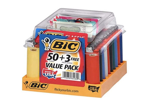 Bic Lighters Mini Display 50Ct + 3 Free French Version