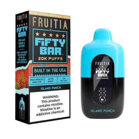  Fifty Bar X Fruitia Nixodine Disposable (Made in USA)  20000 Puffs - 5pk 16ml  at The Cloud Supply