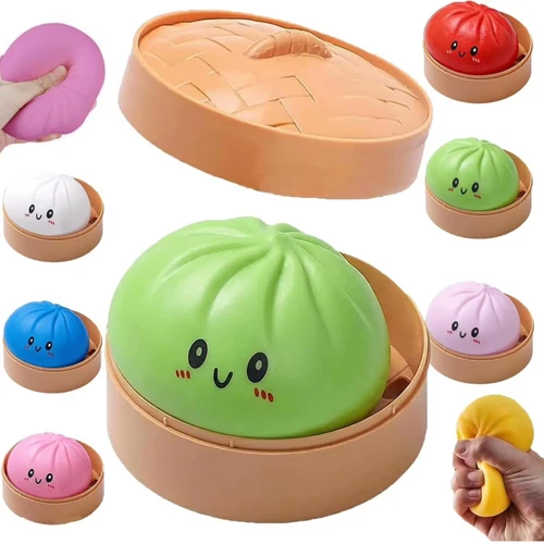 Bun Mystery Squishy 4oz Squeeze Toy Fidget for Decompression Anxiety Relaxation 12pk