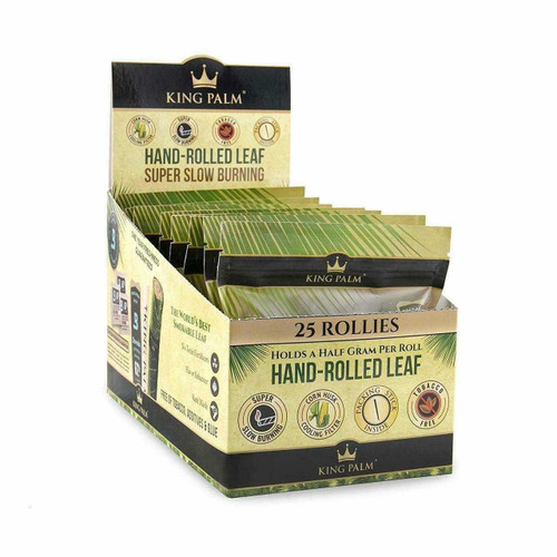 King Palm Hand Rolled Leaf 25 King Rolls 8 Pouches Per Display  at The Cloud Supply