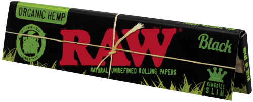 RAW RAW Organic Black Rolling Papers King Size Slim -50pk at The Cloud Supply