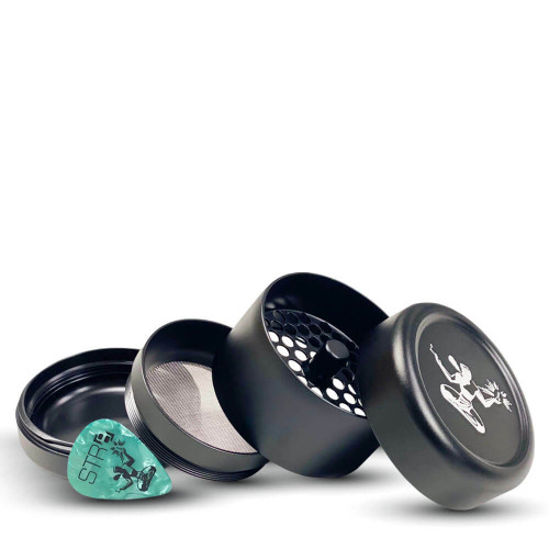 STR8 Str8 4pc Grinder - Flower Mill Remix Black 4pc 53mm at The Cloud Supply