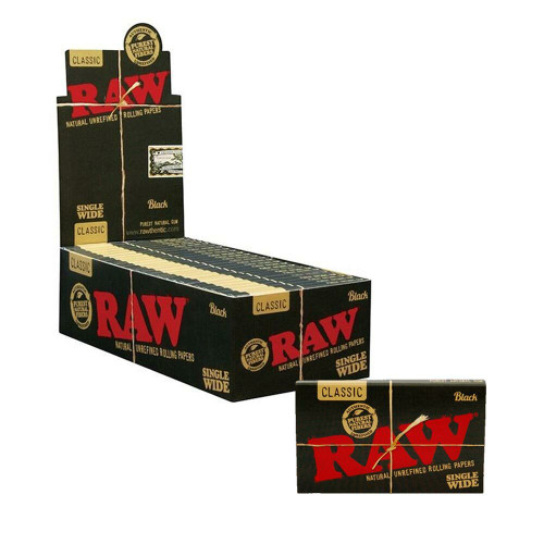 RAW Raw Classic Black Rolling Papers Single Wide - 25pk at The Cloud Supply