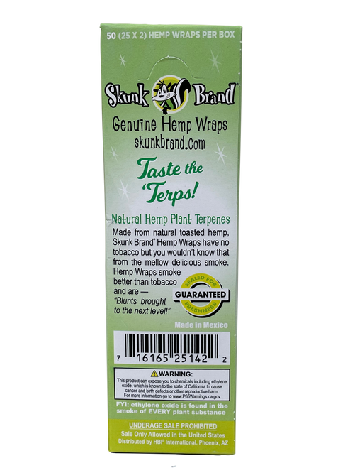 Skunk Skunk Hemp Wraps - 25ct - 2 Per Pack at The Cloud Supply