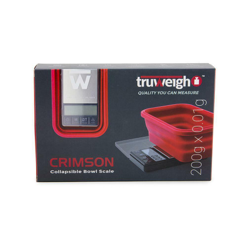 Truweigh Truweigh Crimson Scale With Collapsible Bowl 200g x 0.01g - Black With Red Bowl at The Cloud Supply