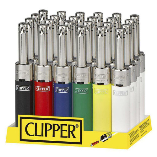 Clipper Clipper Lighters - 24ct - Electric Tube 6 Color Chrome Top at The Cloud Supply