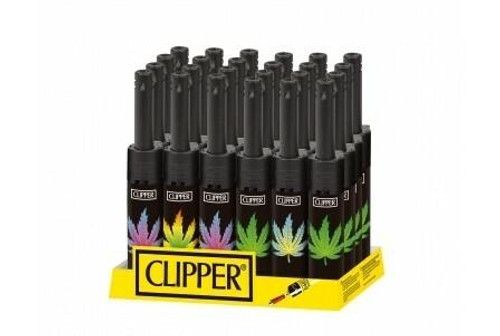 Clipper Clipper Lighters 24ct Display - Electric Tube Leaves 1 Black Top at The Cloud Supply