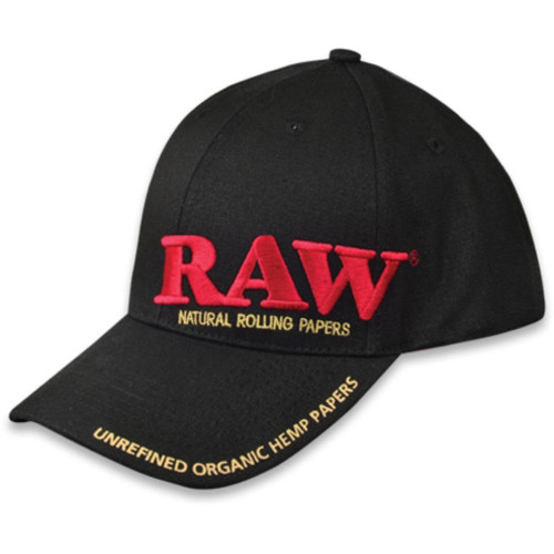 RAW Raw Adjustable Poker Hat With Curved Bill - Red On Black  at The Cloud Supply