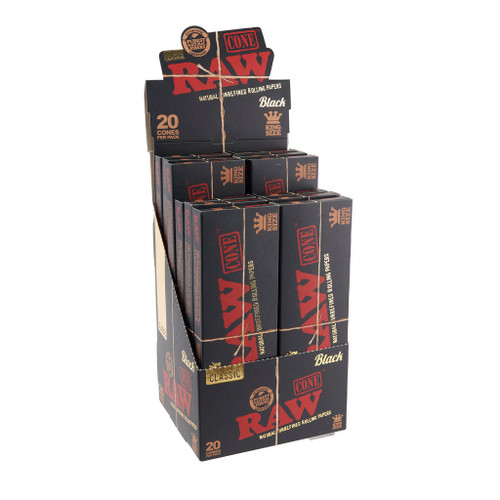 RAW Raw Black Organic Cones King Size 20ct - 12pk  at The Cloud Supply