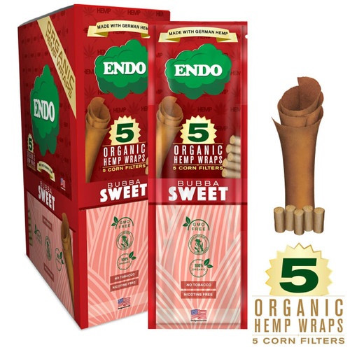 Endo Hemp Wraps With Corn Filters 15pk - 5 Per Pack  at The Cloud Supply