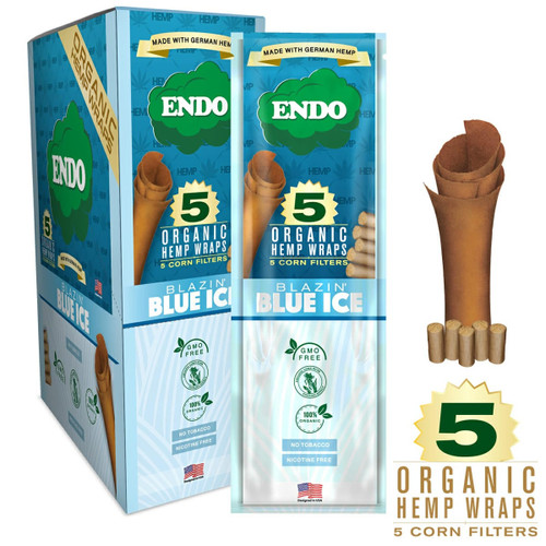 Endo Hemp Wraps With Corn Filters 15pk - 5 Per Pack  at The Cloud Supply