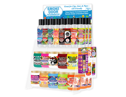 Smoke Odor Exterminator Smoke Odor Display - 3-Tier Counter Top Display With Merchandising Kit  at The Cloud Supply