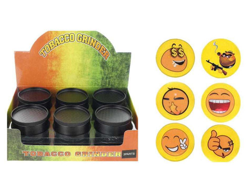 No Brand(Generic) 3 Part Light Weight Aluminum Grinder Smiley Design 52mm - 1pc  at The Cloud Supply