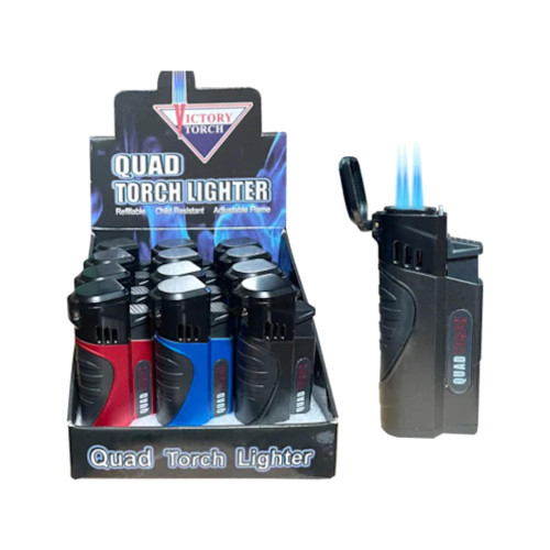 No Brand(Generic) Metallic Quad Torch With Puncher - 12pk  at The Cloud Supply