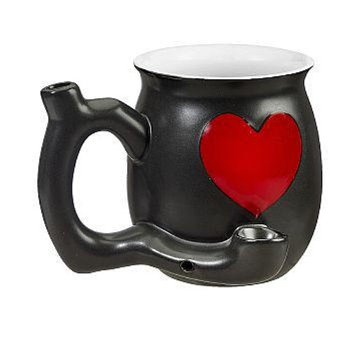 Fashion Craft Embossed Red Heart Black Mug  at The Cloud Supply